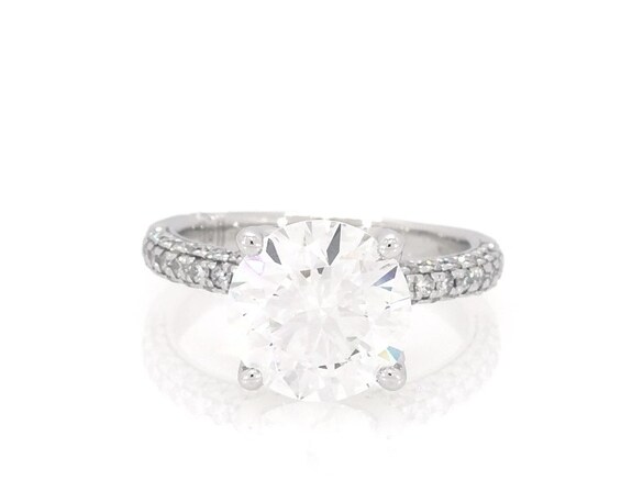Previously Owned Monique Lhuillier Bliss Round-Cut Lab-Grown Diamond Engagement Ring 3-5/8 ct tw 18K White Gold