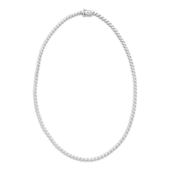 Previously Owned Diamond S-Link Necklace 1 ct tw Sterling Silver 17"
