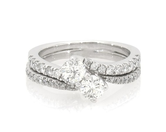 Previously Owned Ever Us Round-Cut Diamond Bridal Set 1-1/5 ct tw 14K White Gold Size 7