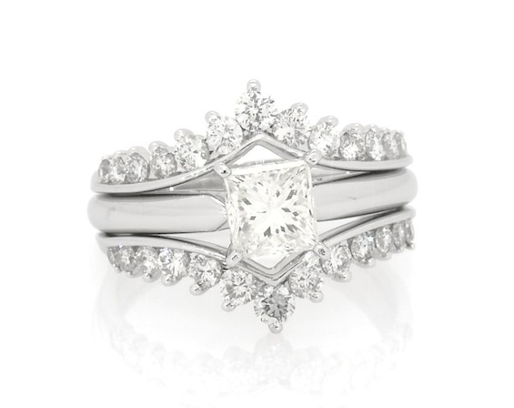 Previously Owned Princess-Cut Diamond Bridal Set 1-7/8 ct tw 14K White Gold Size 7.5