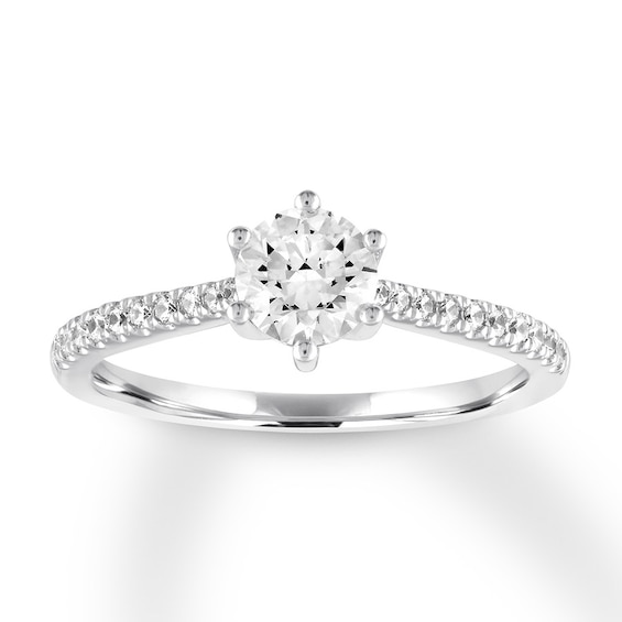 Previously Owned Diamond Engagement Ring 3/4 ct tw Round-cut 14K White Gold