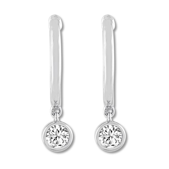 Previously Owned THE LEO Diamond Earrings 1/2 ct tw Round-cut 14K White Gold