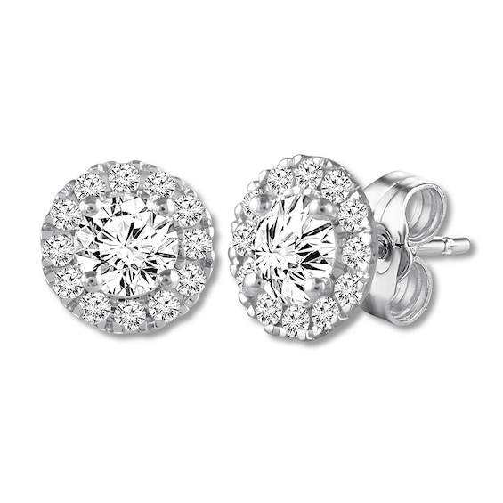 Previously Owned Diamond Earrings 1 ct tw Round-cut 10K White Gold