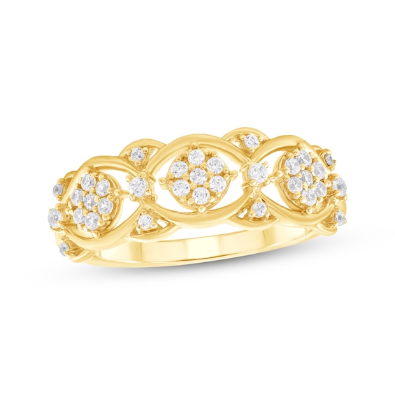 Previously Owned Diamond Ornate Scalloped Fashion Ring 1/4 ct tw 10K Yellow Gold