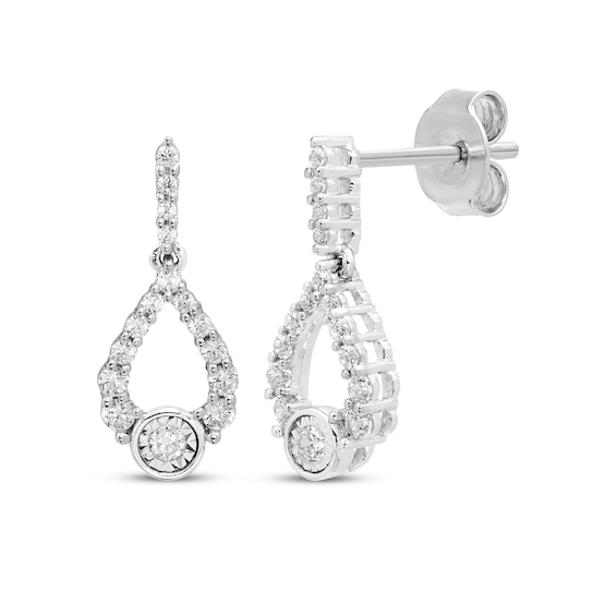 Previously Owned Diamond Teardrop Dangle Earrings 1/4 ct tw 10K White Gold