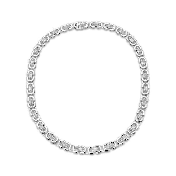 Previously Owned Men's Diamond Link Necklace 2-1/2 ct tw Sterling Silver 20"