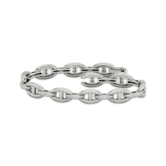 Previously Owned Men's Diamond Mariner Chain Bracelet 1 ct tw Sterling Silver 8.5"