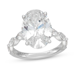Previously Owned Neil Lane Artistry Oval-Cut Lab-Grown Diamond Engagement Ring 7 ct tw 14K White Gold