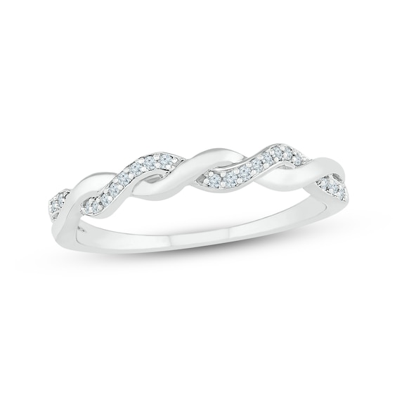 Previously Owned Diamond Anniversary Band 1/10 ct tw Round-cut 10K White Gold