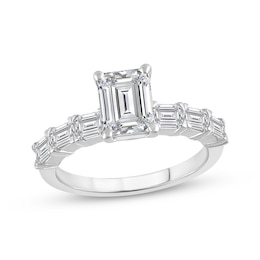 Previously Owned Lab-Grown Diamonds Emerald-Cut Engagement Ring 2-1/2 ct tw 14K White Gold