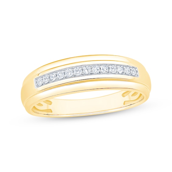 Previously Owned Men's Diamond Wedding Band 1/8 ct tw 10K Yellow Gold