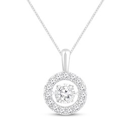 Previously Owned Unstoppable Love Diamond Halo Necklace 1 ct tw 14K White Gold 19"