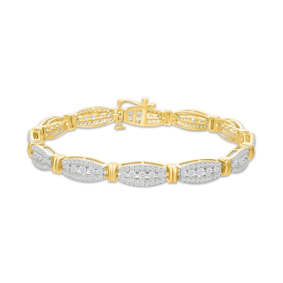 Previously Owned Diamond Boat Link Bracelet 3 ct tw 10K Yellow Gold 7"