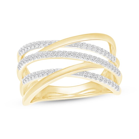 Previously Owned Diamond Crisscross Fashion Ring 1/4 ct tw 10K Yellow Gold