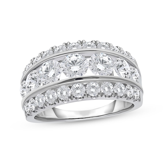 Previously Owned Lab-Grown Diamond Three-Row Anniversary Ring 3 ct tw 14K White Gold
