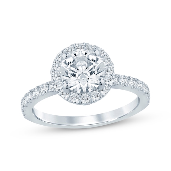 Previously Owned Diamond Halo Engagement Ring 1-3/4 ct tw 14K White Gold