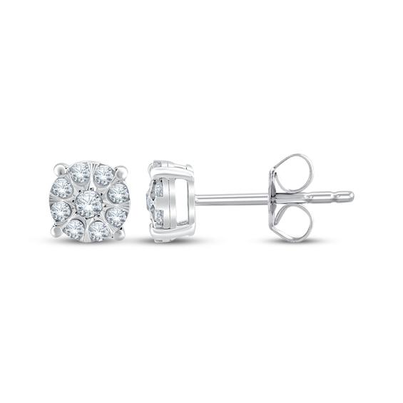 Previously Owned Multi-Diamond Stud Earrings 1/4 ct tw 10K White Gold