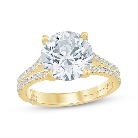 Previously Owned Monique Lhuillier Bliss Round-Cut Lab-Grown Diamond Engagement Ring 4-1/3 ct tw 18K Yellow Gold