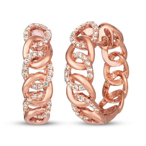 Previously Owned Le Vian Diamond Hoop Earrings 1/2 ct tw 14K Strawberry Gold