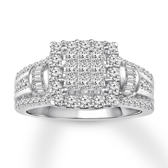Previously Owned Diamond Princess-Cut Engagement Ring 1-1/4 ct tw 14K White Gold