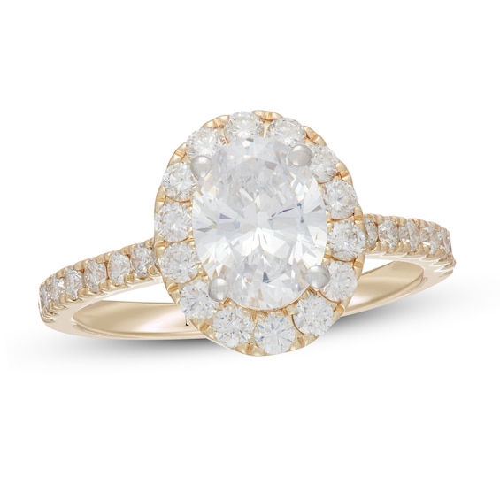 Previously Owned Neil Lane Diamond Engagement Ring 2-1/8 ct tw Oval/Round 14K Yellow Gold
