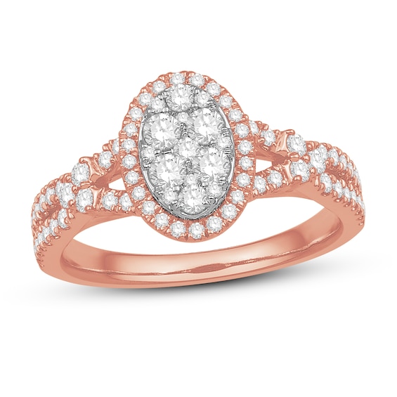 Previously Owned Diamond Ring 7/8 ct tw Round-Cut 14K Two-Tone Gold