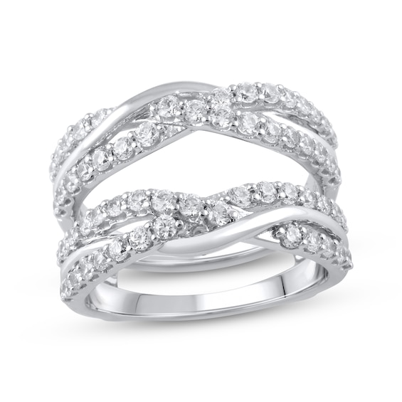 Previously Owned Diamond Crossover Enhancer Ring 1 ct tw Round-cut 14K White Gold