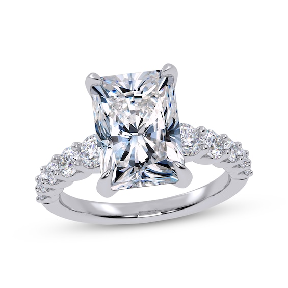 Previously Owned Lab-Grown Diamonds Radiant-Cut Engagement Ring 3-3/4 ct tw 14K White Gold