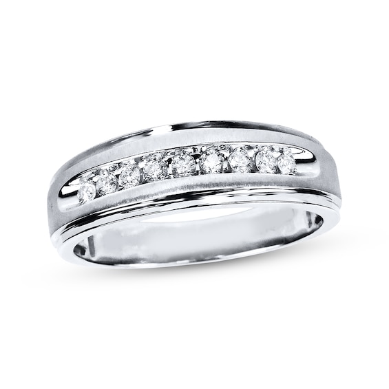 Previously Owned Men's Diamond Wedding Band 1/4 ct tw 10K White Gold
