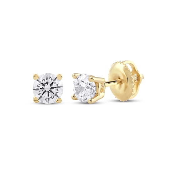 Previously Owned KAY Lab-Grown Diamonds Round-Cut Solitaire Stud Earrings 1/2 ct tw 14K Yellow Gold (F/VS2)