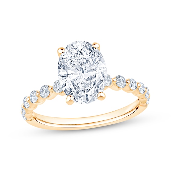 Previously Owned Lab-Grown Diamonds Oval-Cut Engagement Ring 2-1/2 ct tw 14K Yellow Gold