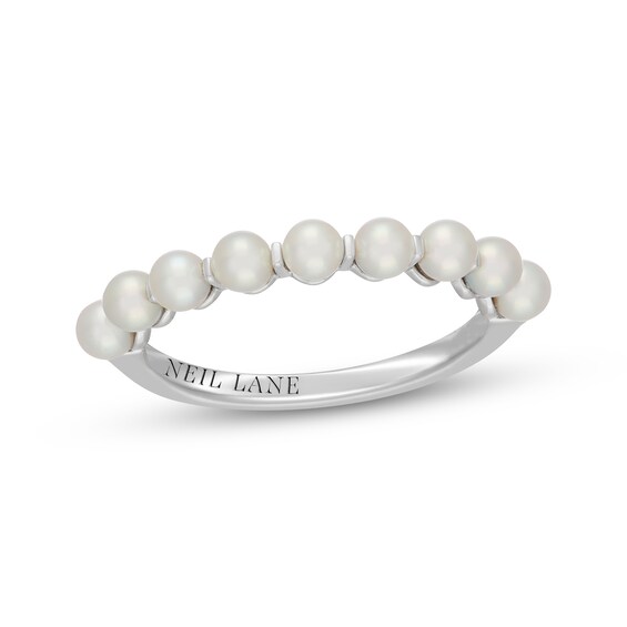 Previously Owned Neil Lane Cultured Akoya Pearl Anniversary Ring 14K White Gold