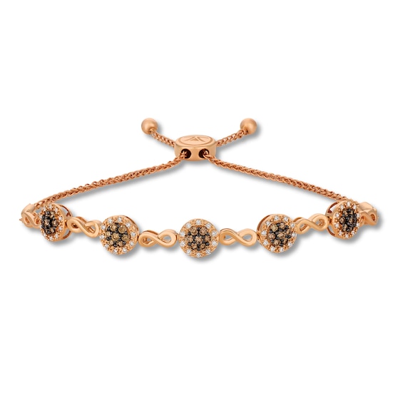 Previously Owned Le Vian Chocolatier Diamond Bolo Bracelet 7/8 ct tw 14K Strawberry Gold 9.5"