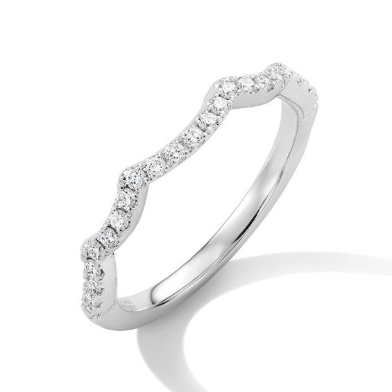 Previously Owned Neil Lane Artistry Lab-Grown Diamond Scalloped Wedding Band 1/4 ct tw 14K White Gold