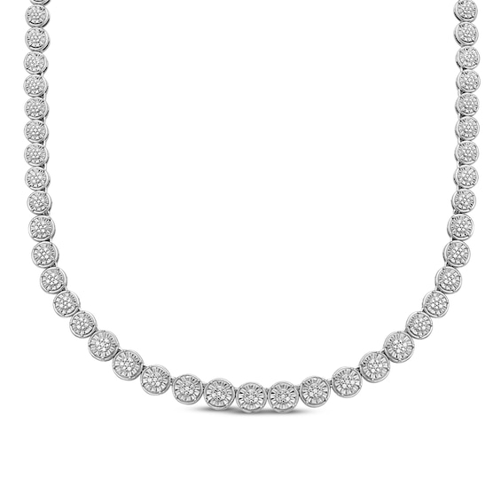 Previously Owned Multi-Diamond Tennis Necklace 1/2 ct tw Sterling Silver 17"