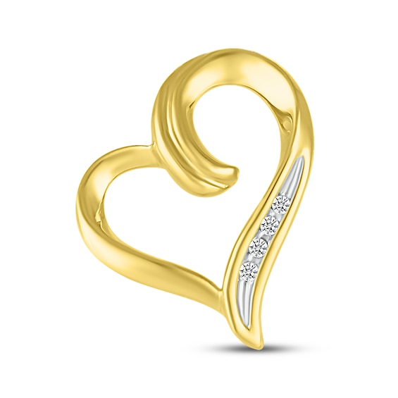 Previously Owned Diamond Accent Tilted Heart Charm 10K Yellow Gold