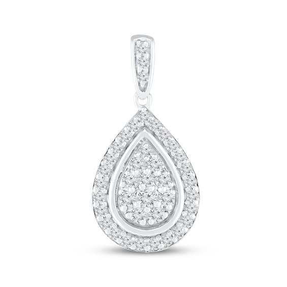 Previously Owned Teardrop Diamond Charm 1/2 ct tw 10K White Gold