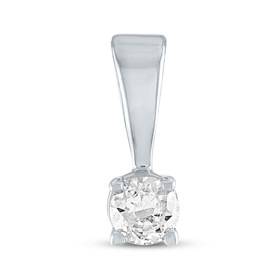 Previously Owned Diamond Solitaire Charm 1/10 ct tw Round-cut 14K White Gold (J/I3)