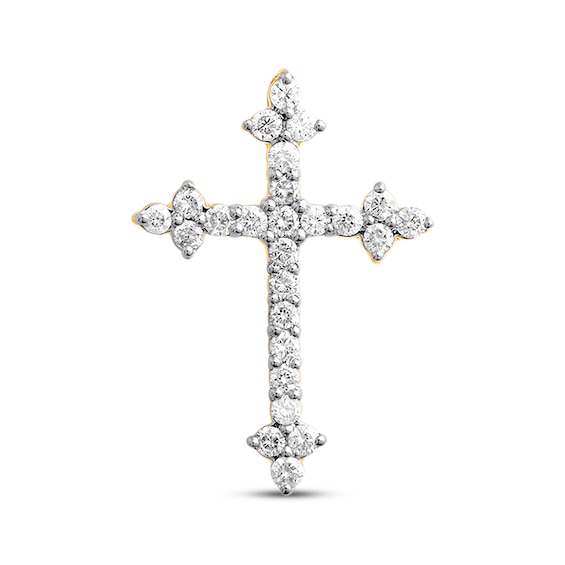 Previously Owned Diamond Cross Charm 1/2 ct tw Round-cut 10K Yellow Gold