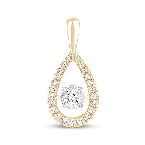 Previously Owned Unstoppable Love Diamond Teardrop Frame Charm 1/2 ct tw 10K Yellow Gold