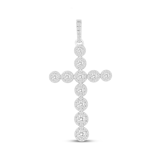 Previously Owned Diamond Cross Charm 1/2 ct tw Round-cut 10K White Gold