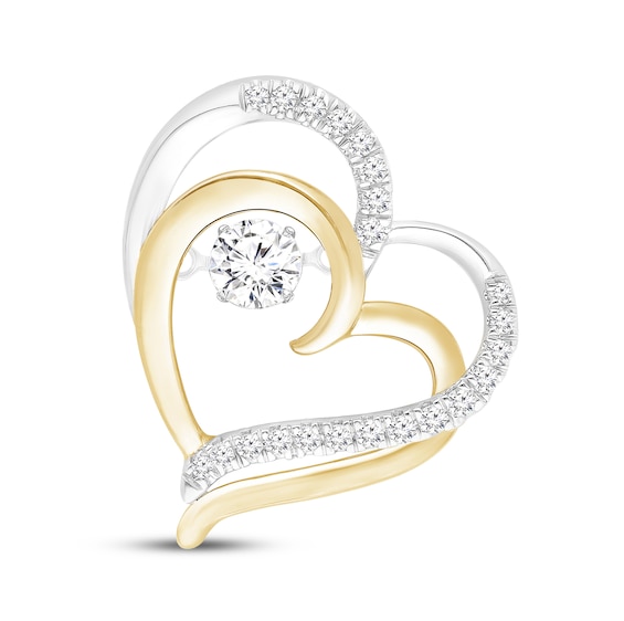 Previously Owned Unstoppable Love Lab-Grown Diamond Double Heart Charm 1/2 ct tw 10K Two-Tone Gold