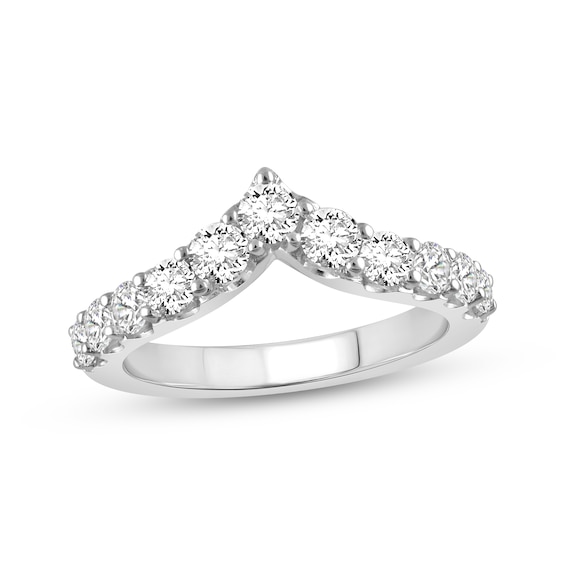 Previously Owned Lab-Grown Diamond Chevron Anniversary Ring 1 ct tw 10K White Gold
