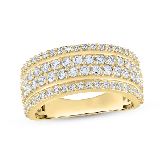 Previously Owned KAY Lab-Grown Diamonds Men's Four-Row Ring 2 ct tw 10K Yellow Gold