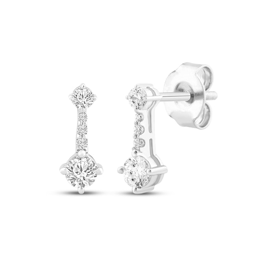 Previously Owned Milestones Diamond Drop Earrings 1/4 ct tw Sterling Silver