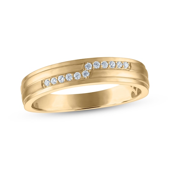 Previously Owned Men's Diamond Wedding Band 1/10 ct tw 10K Yellow Gold