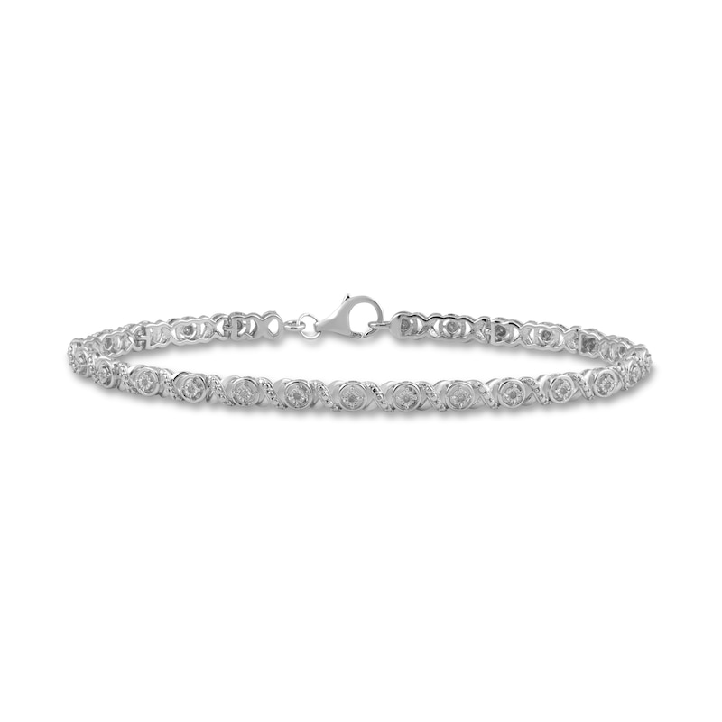 Diamond Bracelet 1/10 ct tw Round-cut Sterling Silver 7.5"