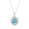 Thumbnail Image 1 of Blue Topaz & White Lab-Created Sapphire Necklace Sterling Silver 18"