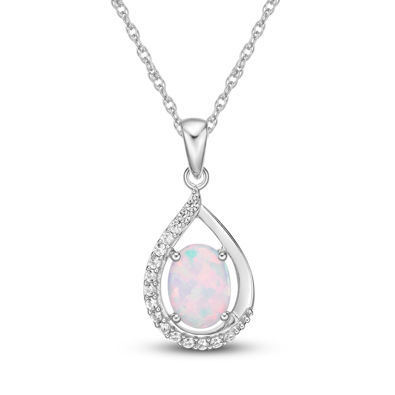 NEW Synthetic Opal Heart Pendant & Chain Necklace 10k Yellow Gold 18" Women's 