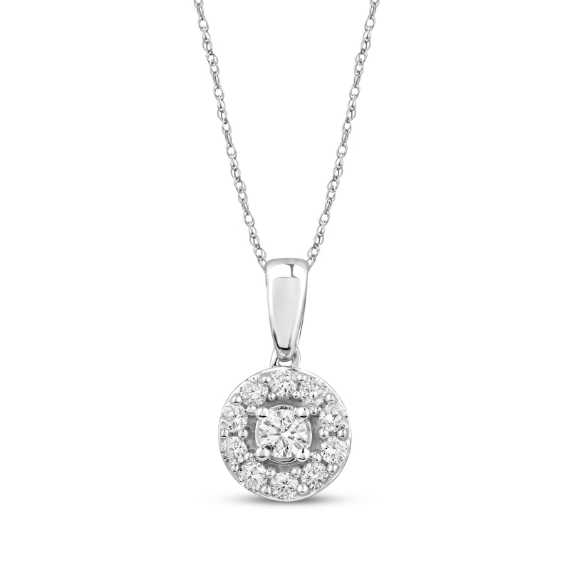Main Image 1 of KAY Lab-Grown Diamonds Halo Necklace 1/4 ct tw Sterling Silver 18"
